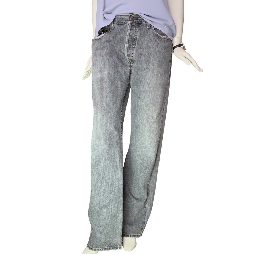 Levis 501 Vintage Y2K Original Straight Leg Jeans Gray Faded Grunge Mens  34x31
